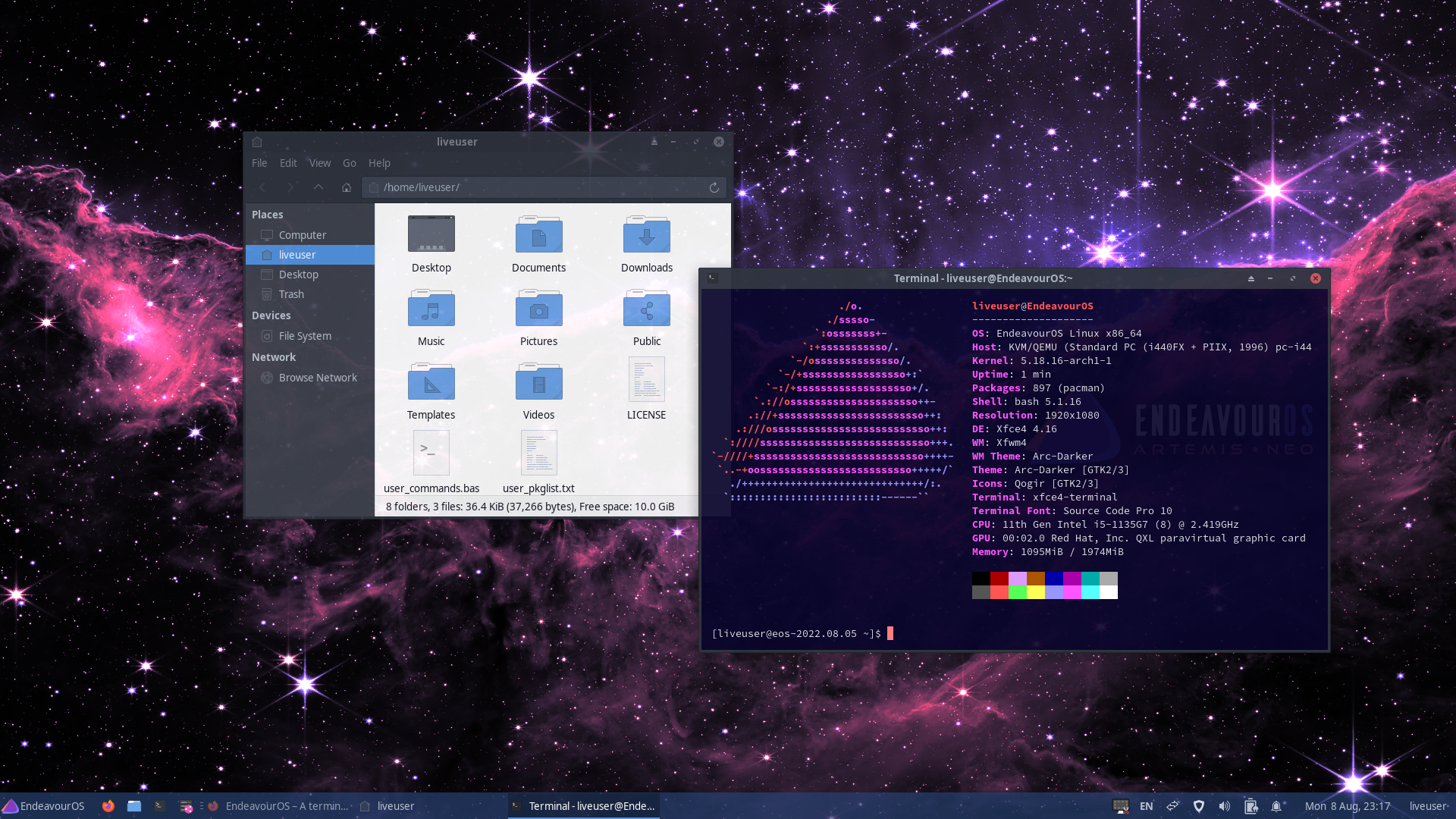 EndeavourOS screenshot